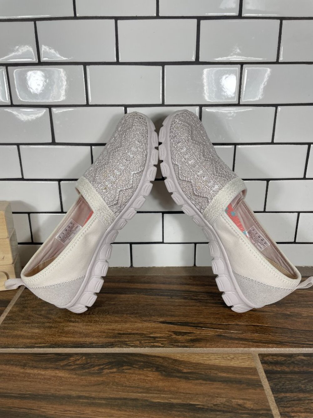 Skechers EZ Flex 3.0 Duchess Shoes Womens Size 8 Natural Comfort Slip On - Picture 6 of 13